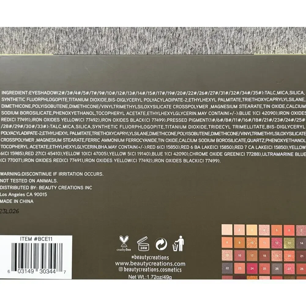 Beauty Creations Olivia 35 Color‎ Eyeshadow Palette